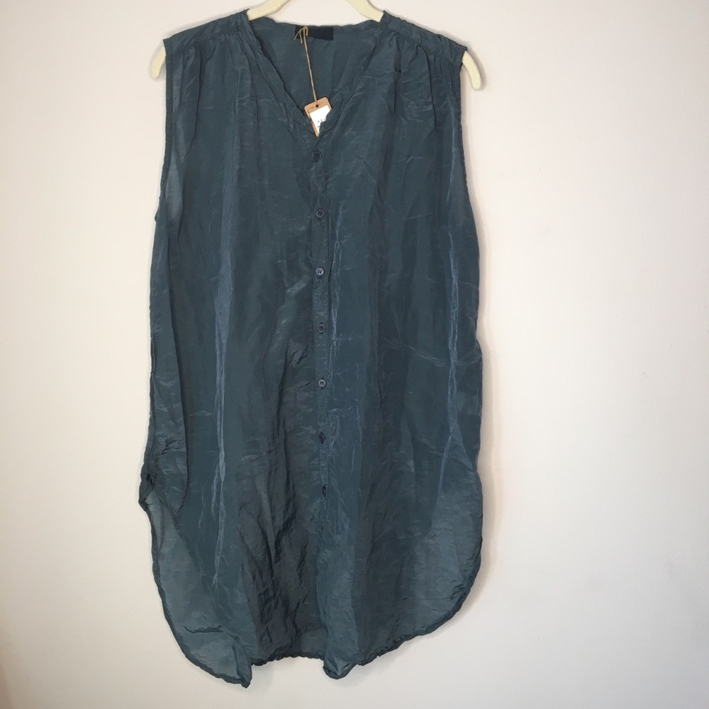 CP Shades Karla Tank -blue gray -cotton/silk MED